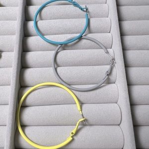 Three SIGNLE Macaron Hoop Earrings